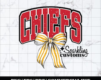 Chiefs PNG, Digital Download, Shirt File, Trendy Kansas City PNG, Football PNG, Football Bow, Digital File, Instant Download