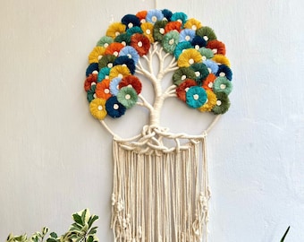 Tree of Life Macrame Wall Hanging: Boho Home Decor