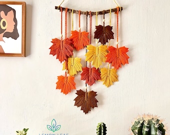 Maple Leaf Macrame Wall Hanging: Boho Home Decor