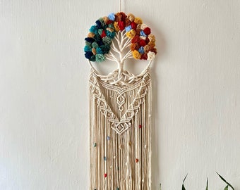 Tree of Life Macrame Wall Hanging: Boho Home Decor