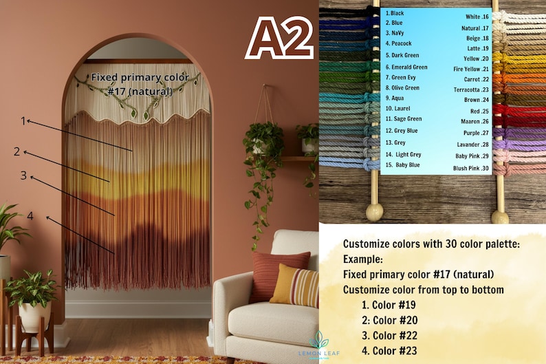 Makramee Vorhang, Moderne Wandkunst, Türvorhang, Fenster Makramee, Bauernhaus Dekor, Schlafzimmer Volant, Boho Wandteppich, Einweihungsgeschenk A2 Custom