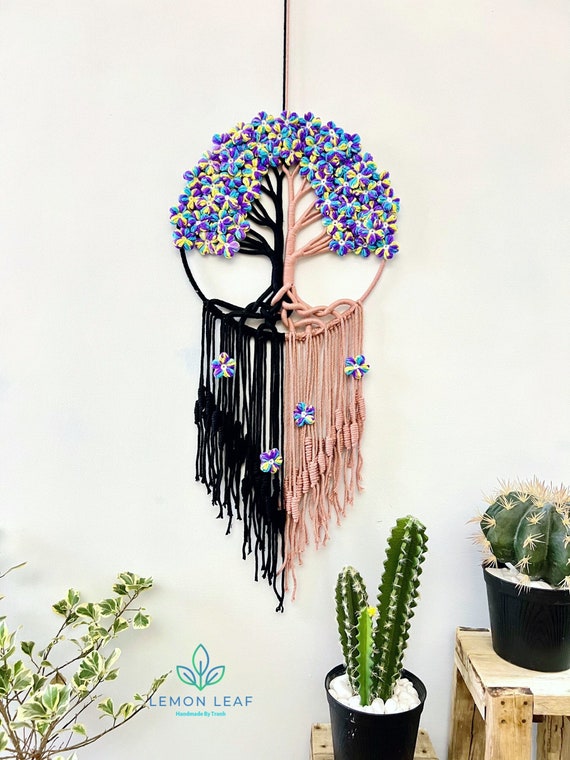Tree of Life Macrame Wall Hanging: Custom Color Boho Decor - Etsy