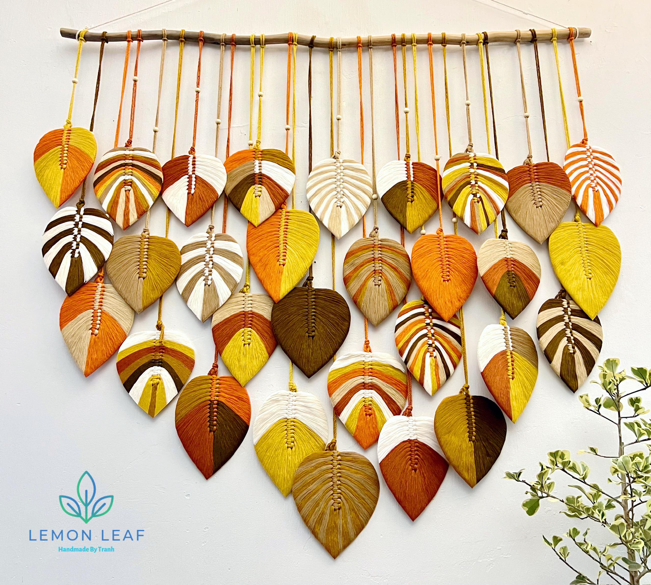 Macrame Leaf Wall Hanging: Boho Home Decor, Green Wall Art - Etsy