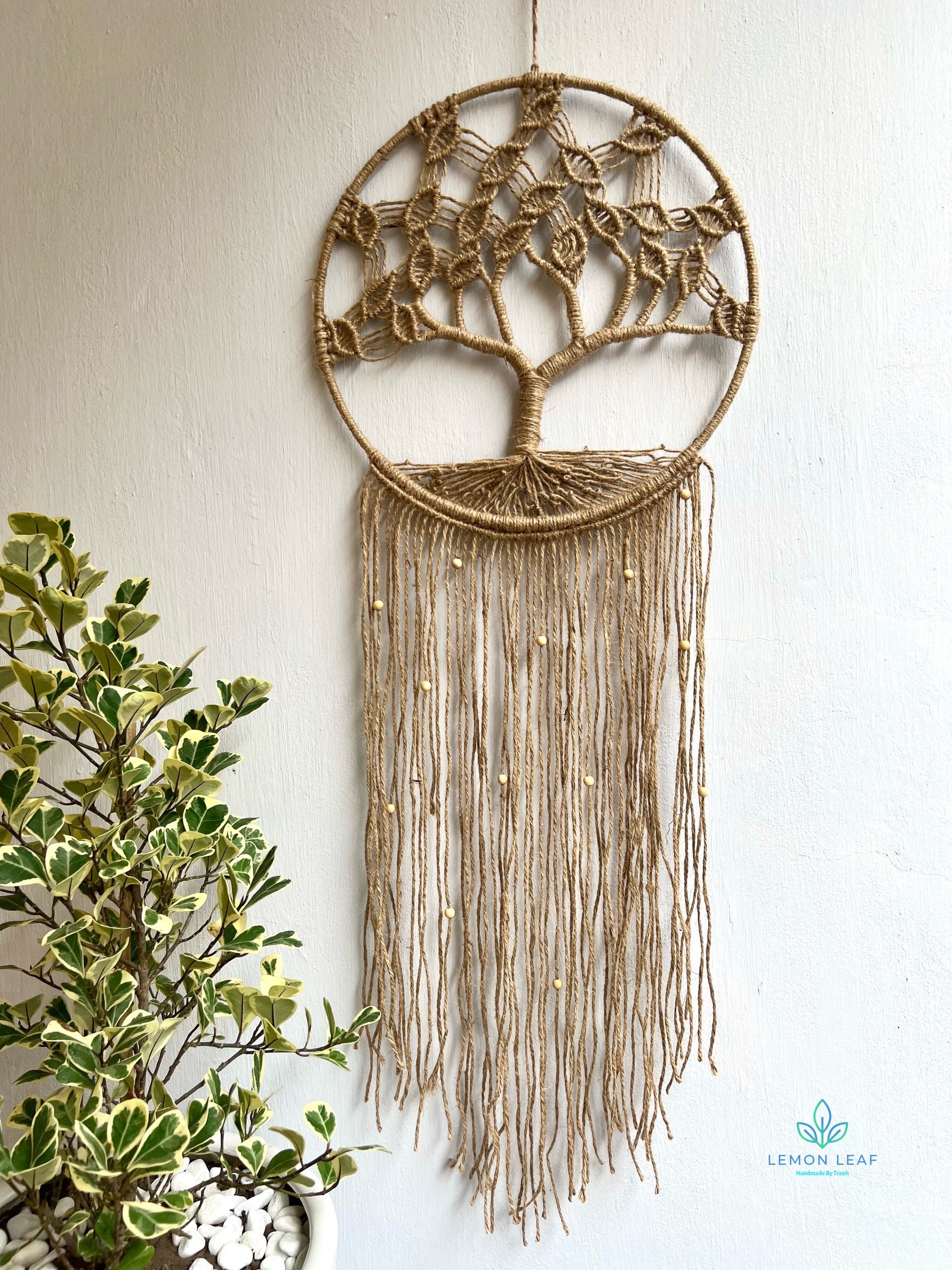 Jute Tree of Life Macrame Wall Hanging: Handmade Home Decor