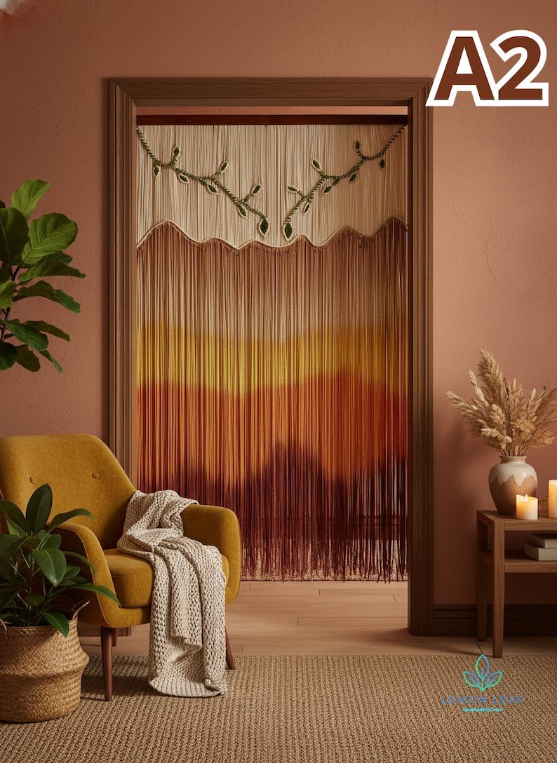 Makramee Vorhang, Moderne Wandkunst, Türvorhang, Fenster Makramee, Bauernhaus Dekor, Schlafzimmer Volant, Boho Wandteppich, Einweihungsgeschenk Like this picture A2
