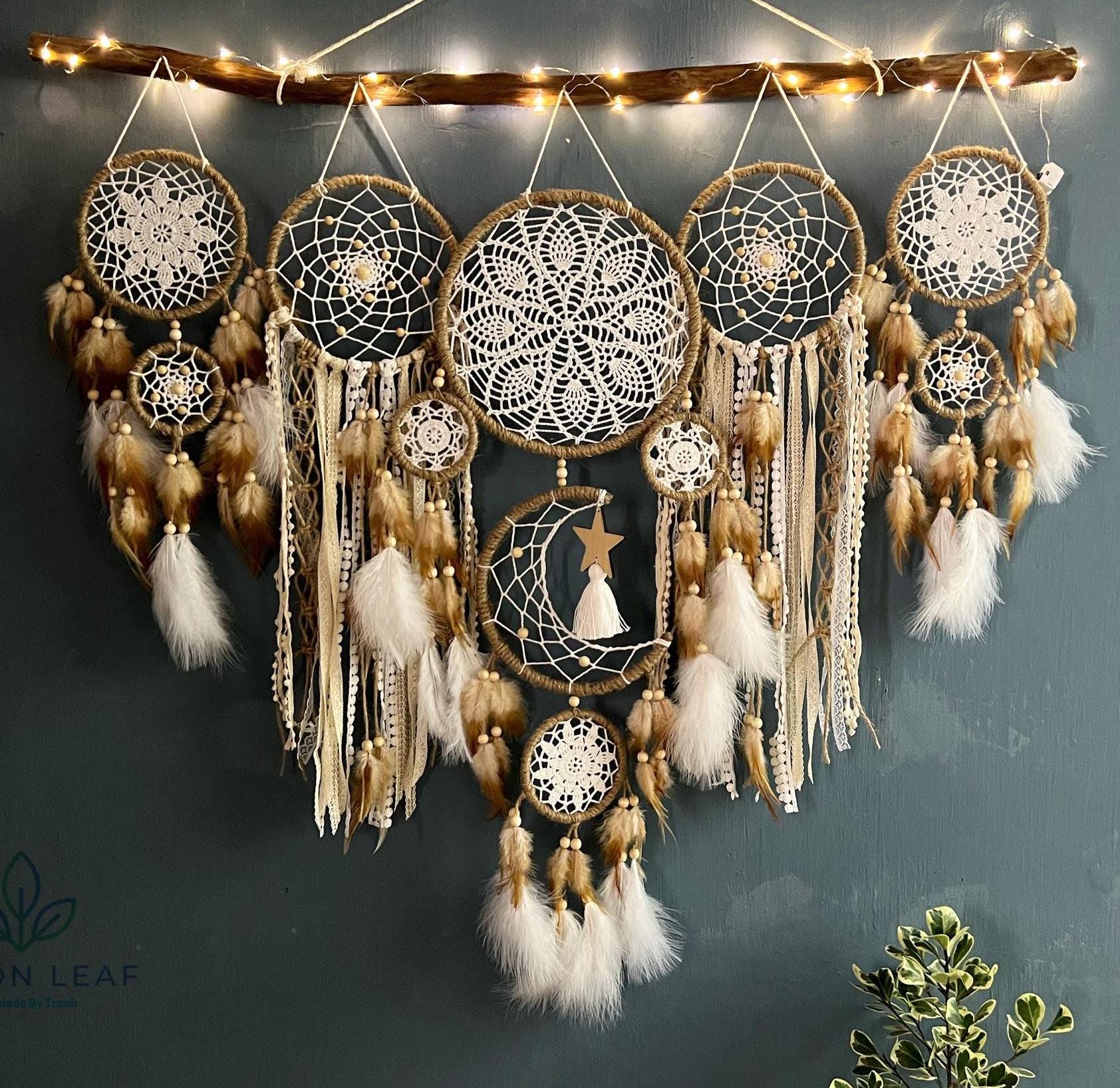 Dreamcatcher Coperta In Pile Bohemian Lupo E Piume - Stile Tribale Indiano Sherpa - Plaid Morbido Per Divano E Letto - Taglie Singolo Matrimoniale King