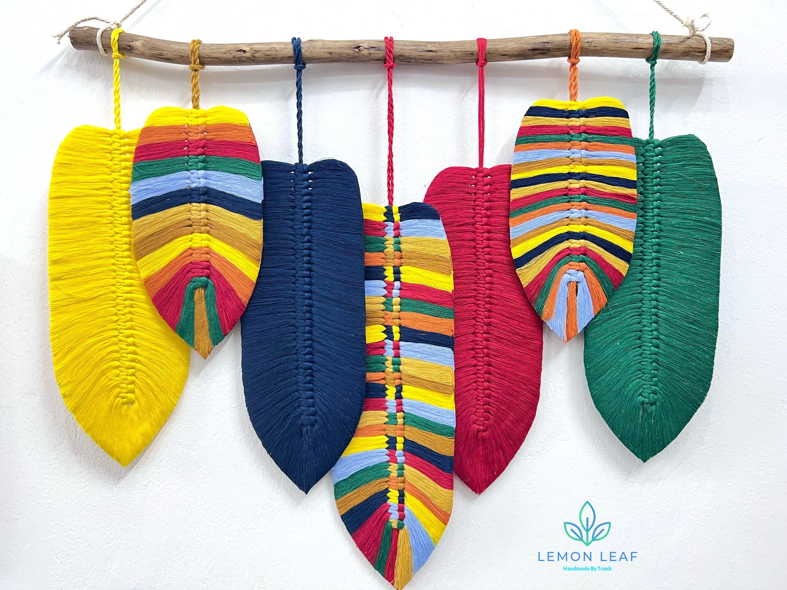 Boho Macrame Leaf Wall Hanging: Colorful Nursery Decor