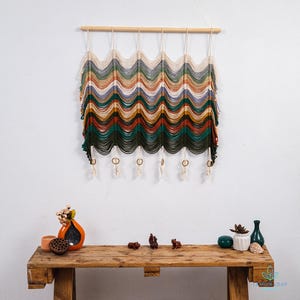 Extra Large Macrame Wall Hanging: Woven Bohemian Mural, 29.5x31 inches