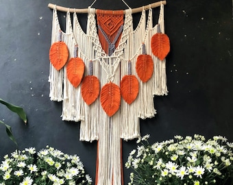 Large Macrame Wall Hanging: Boho Living Room Decor, 43x29 Inches