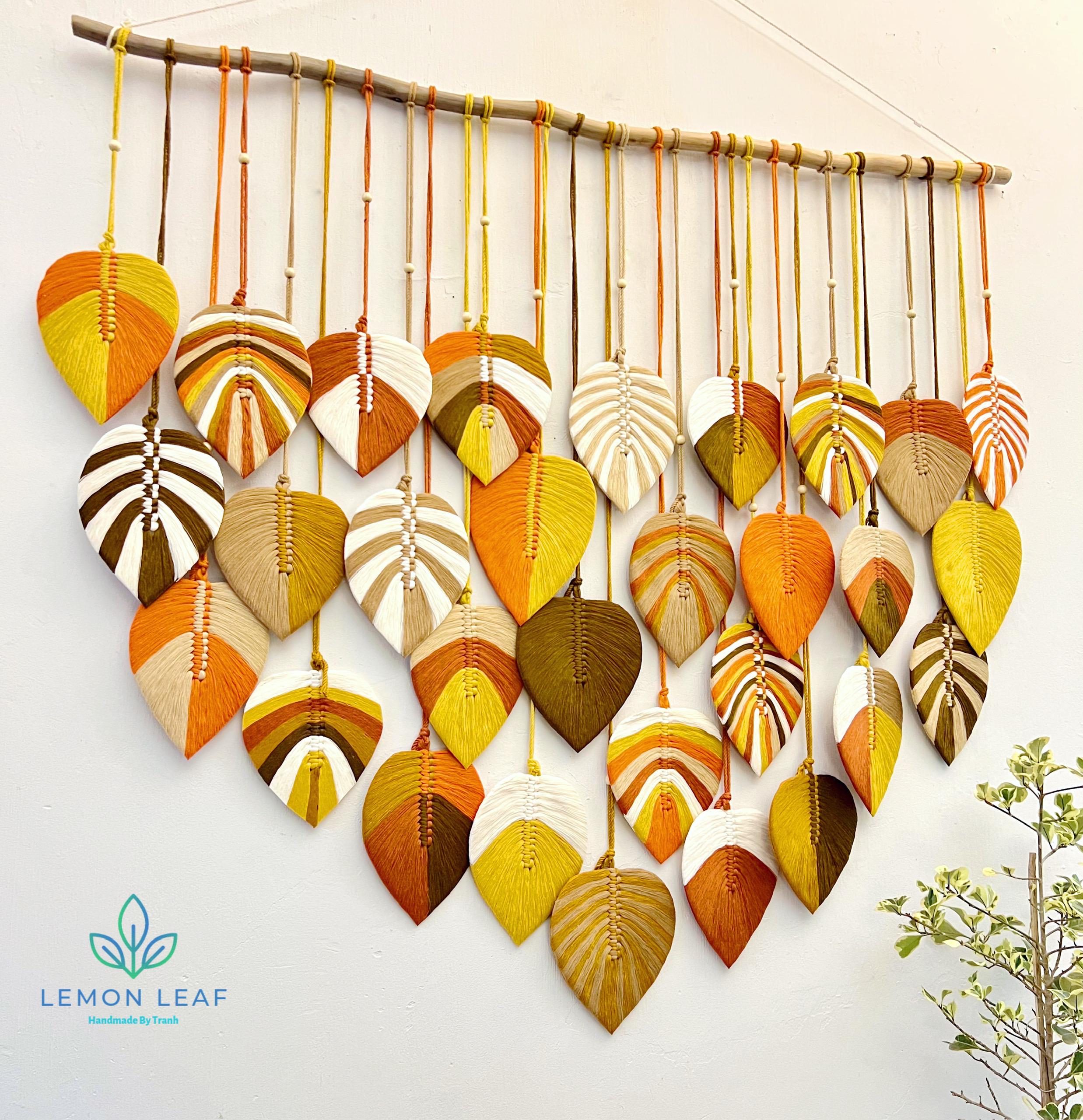 Macrame Leaf Wall Hanging: Boho Home Decor, Green Wall Art - Etsy