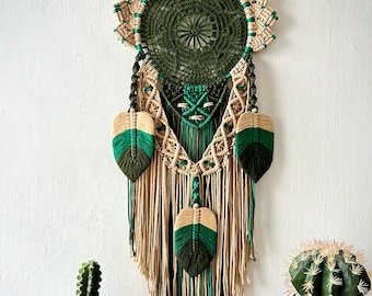 Moon & Sun Macrame Wall Hanging: Boho Bedroom Decor