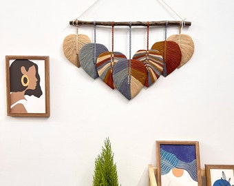 Large Boho Macrame Feather Wall Hanging: Colorful Home Decor
