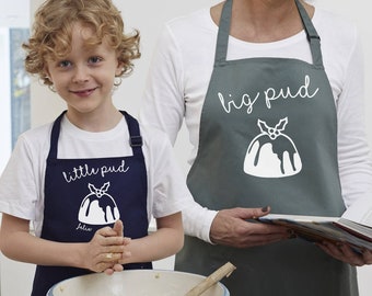 Big Pud Little Pud Matching Aprons | Personalised Aprons | Printed Aprons |