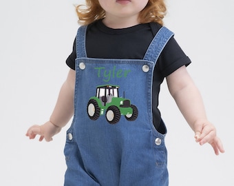 Personalised Children's Denim Dungarees | Custom Baby Toddler Jean Overalls | Boys Embroidered Denim Trousers | Gifts for Kids