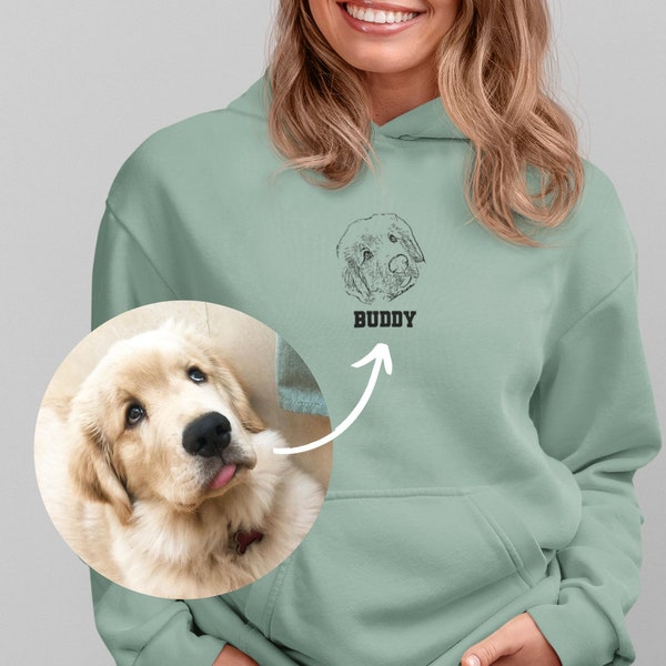 Custom Pet Portrait Hoodie | Personalised Pet Jumper | Dog Mum Sweater Present | Animal Lover Gift | Perfect Gifts For Pet Owners
