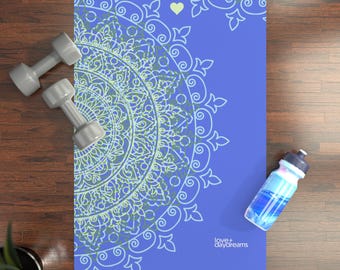 True Blue Yoga Mat: Anti-Slip, Extra Long, Edge to Edge Print