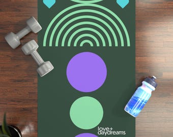 Rainbow Moon Yoga Mat: Non-Slip Suede, Extra Long