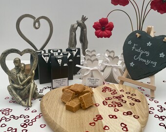 Personalized Fudge Wedding Favor Boxes | Handmade UK Guest Gifts