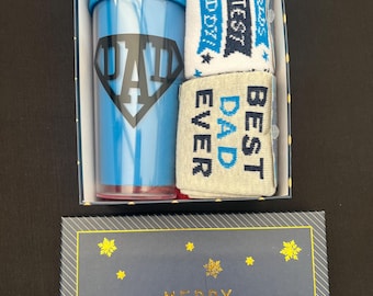 Super Dad Gift Set | Travel Mug & Socks Box