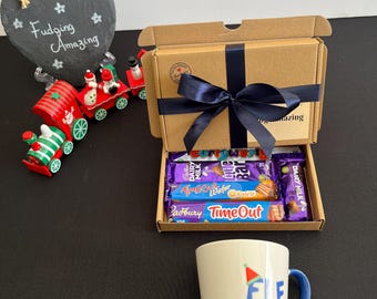 Elf No. 2 Mug & Homemade Cadbury Gift Box - Christmas Festive Treat