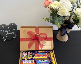 Handmade Cadbury Chocolate Hamper – Gift Box with Ribbon (10 Bars)