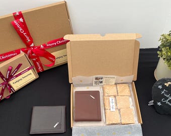 Mens Wallet Gift with 200g Handmade Fudge | Choose Flavour | Gift for Him UK