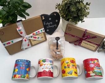 Birthday Mug & Homemade Fudge Gift Set • Celebration Gift Boxed