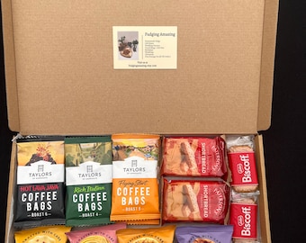 Coffee & Tea Gift Hamper | Letterbox Biscuit Box
