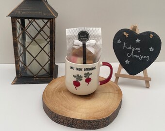 You Look Radishing Mug Gift Set – Funny Pun Mug with Homemade Fudge