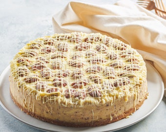 Handcrafted Pecan Cheesecake | White Chocolate Drizzle, Kosher Dessert Gift