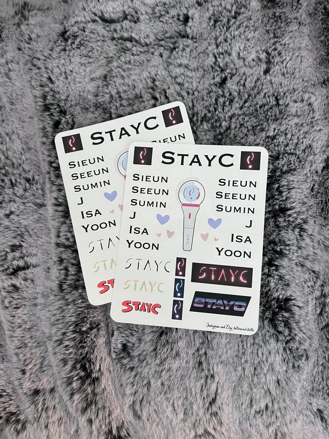 Stayc Kpop Sticker Sheet 1 Sheet Matte Sticker Paper Not Etsy
