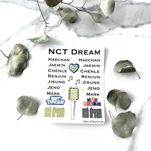 Arkusz naklejek NCT Dream Kpop - 1 arkusz, matowy lub winylowy, do dzienników punktowych, albumów, planerów, laptopów