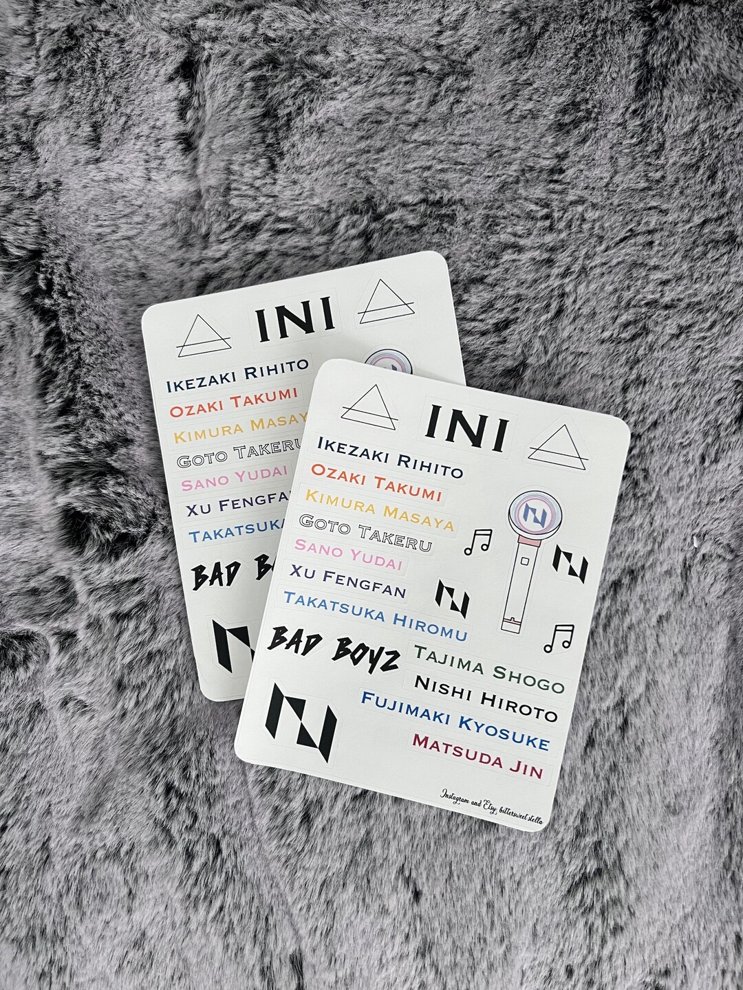 INI Jpop Kpop Sticker Sheet 1 Sheet Matte Sticker Paper Etsy