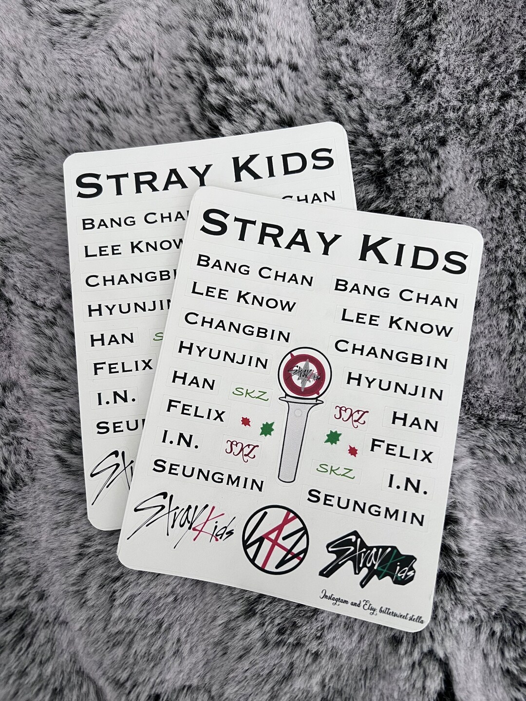 Stray Kids Kpop Sticker Sheet 1 Sheet Matte Sticker Paper Etsy