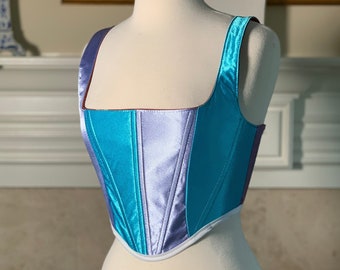 Harlequin Silk Color Block Corset