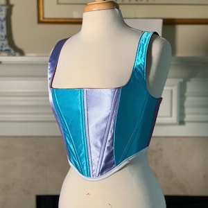 Harlequin Silk Color Block Corset