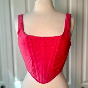 Hot Pink Juicy Velvet Corset