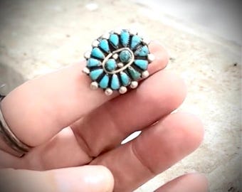 Zuni-ring sterlingzilver en turkoois