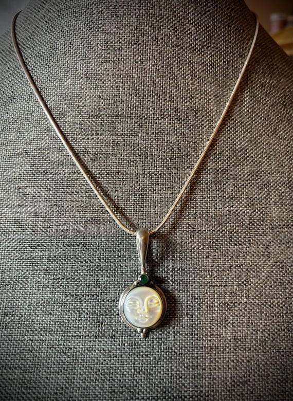 Sterling silver “moon face” necklace