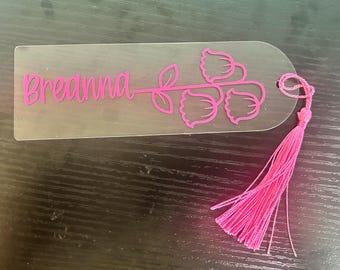 Custom Personalized Birth Month Flower Bookmark