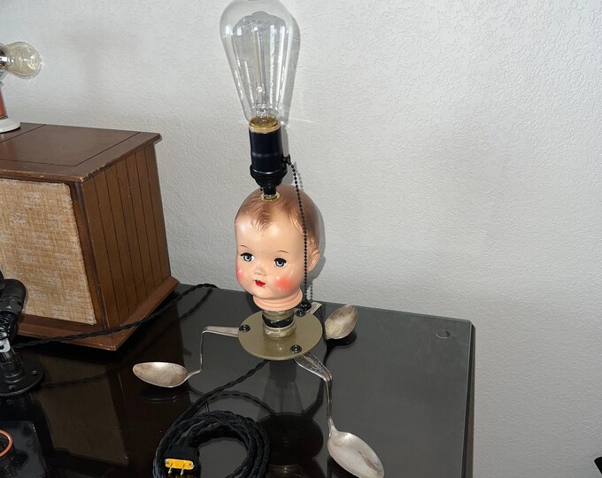Large 18 In. Tripod Doll Head Lamp Etsy