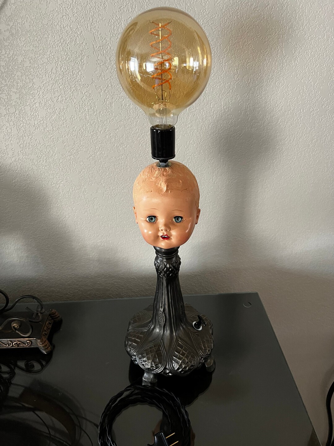 Doll Head Metal Lamp Etsy