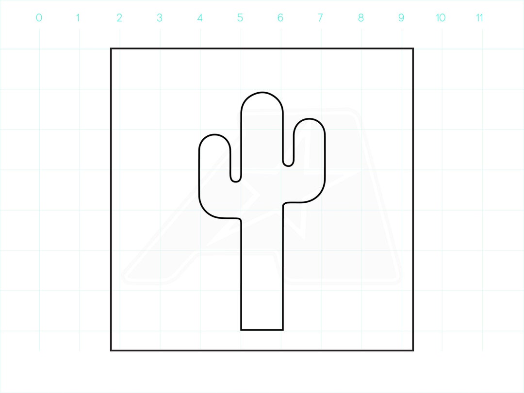 Cactus Inlay Template: Clear Acrylic Router Guide (7.5