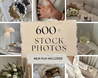 600+ Aesthetic Stock Photos Bundle for Instagram & Canva | PLR/MRR Resell Rights | Digital Marketing Content, Feminine Branding Toolkit