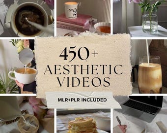 450+ Aesthetic Stock Videos Bundle - Instagram Reels & Canva | PLR/MRR Resell Rights | Digital Marketing Content, Feminine Branding Toolkit