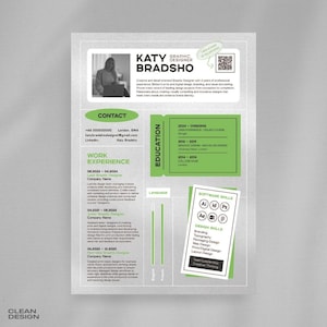 Creatieve cv-sjabloon van één pagina voor grafisch ontwerpers | Moderne, bewerkbare cv in InDesign | Perfect voor sollicitaties, freelance pitches