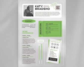Creative CV One-Pager Template for Graphic Designers | Modern, Editable Resume in InDesign | Perfect for Job Applications, Freelance Pitches
