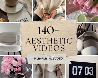 140+ Aesthetic Stock Videos Bundle - Instagram Reels & Canva | PLR/MRR Resell Rights | Digital Marketing Content, Feminine Branding Toolkit