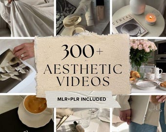 300+ Aesthetic Stock Videos Bundle - Instagram Reels & Canva | PLR/MRR Resell Rights | Digital Marketing Content, Feminine Branding Toolkit