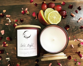 Girls' Night Candle | 8oz Candle | Non-Toxic Soy Wax Candle | Scented Candle | Candle in Jars